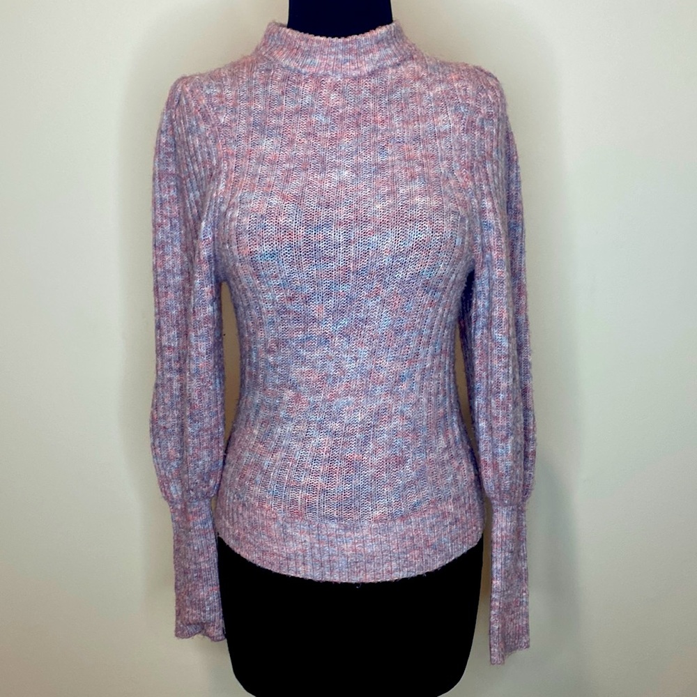 Leith Heathered Lilac Sweater with balloon Sleeves XXS